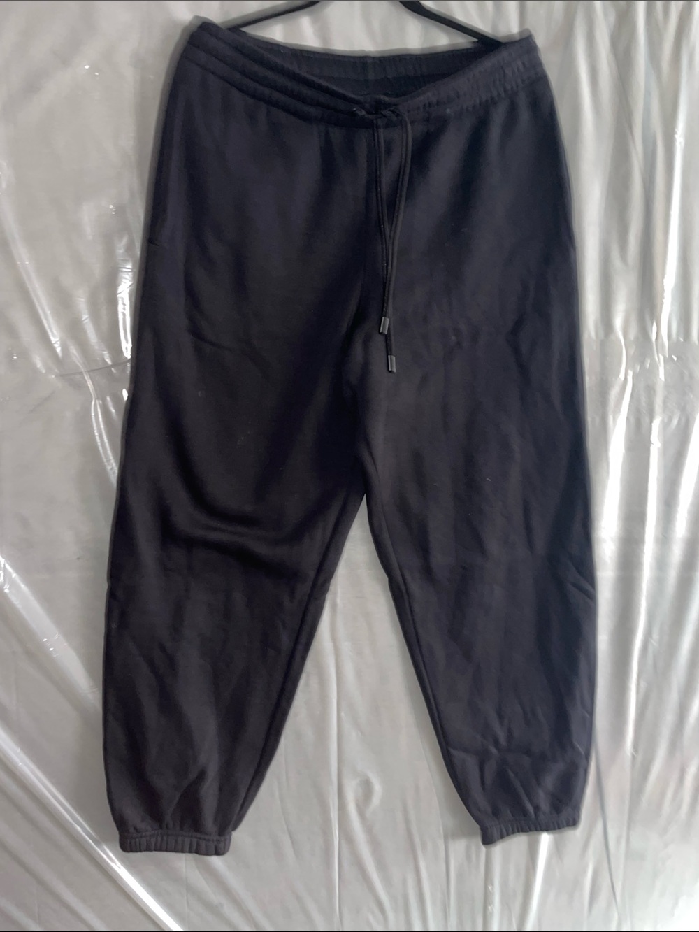 Men's Black Drawstring Joggers with Elastic Cuffs